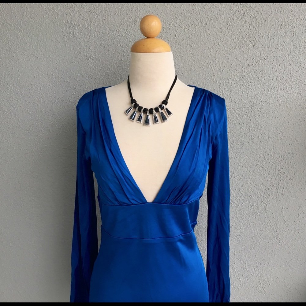 (SOLD) ARDEN B. V. Neck Blue Dress Size S. NWT - Picture 3 of 7